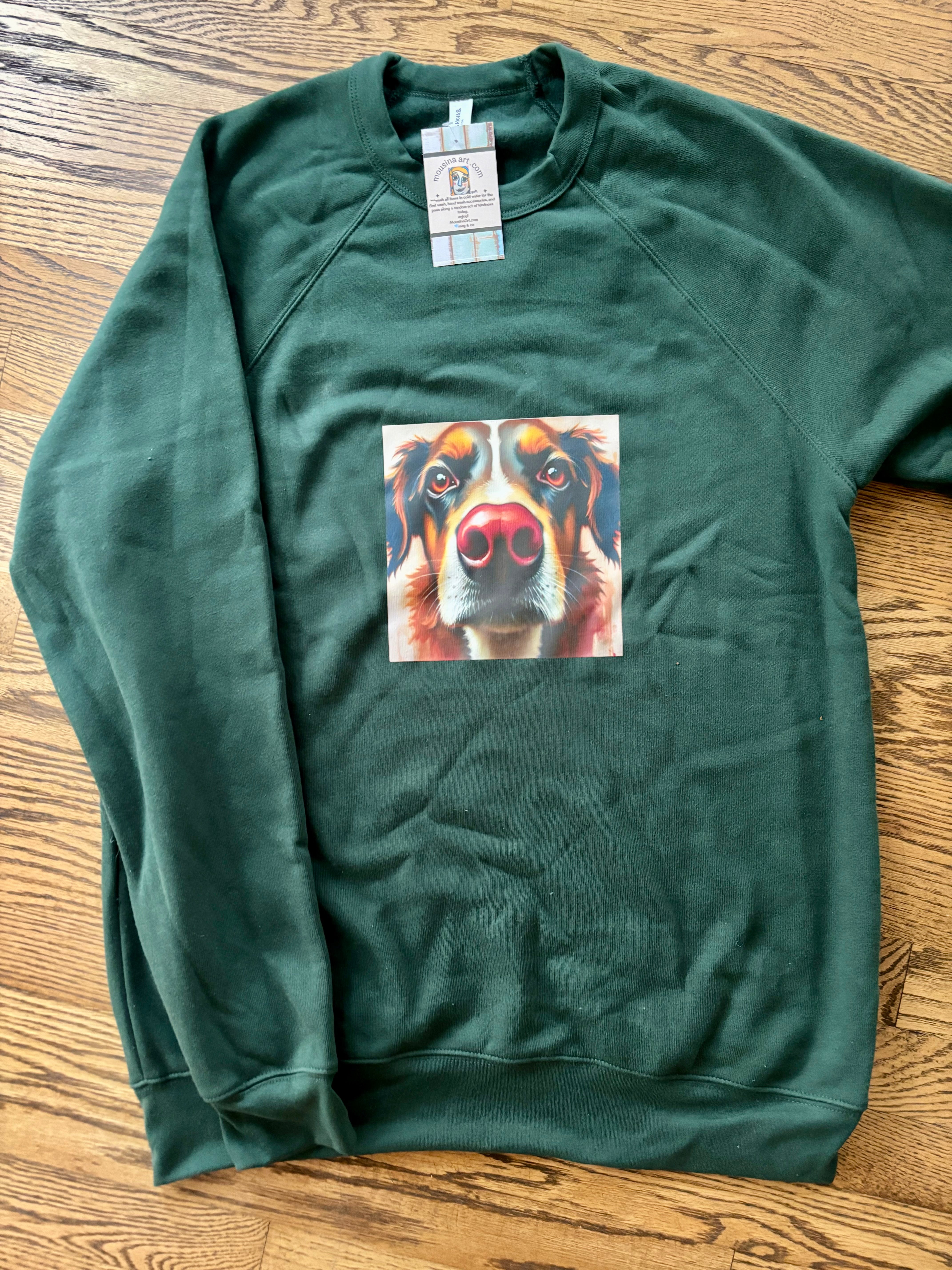 Puppy chinese print round fashion neck sweatshirt