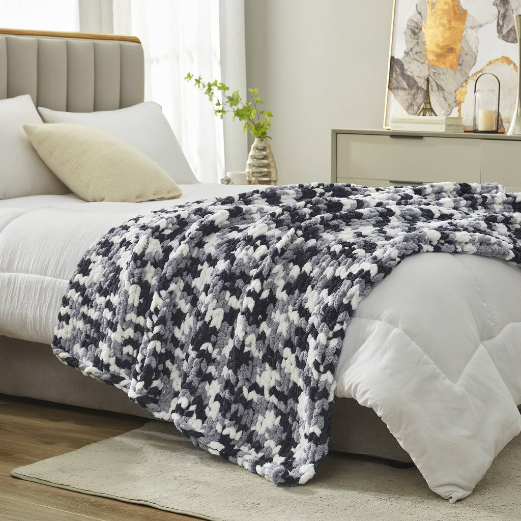 Handmade Chunky Knit Cable Knitted Crochet Blanket