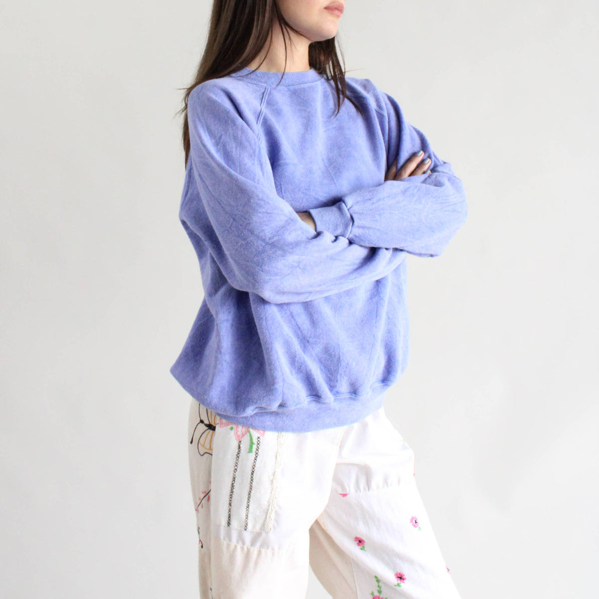 Oversized Washed Crewneck Sweatshirt