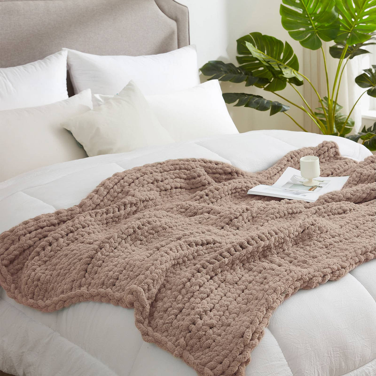 Handmade Chunky Knit Cable Knitted Crochet Blanket