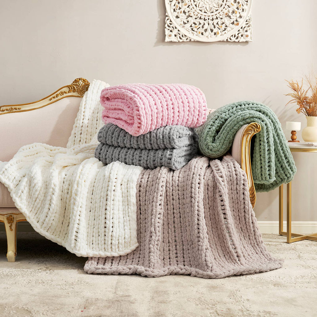 Handmade Chunky Knit Cable Knitted Crochet Blanket