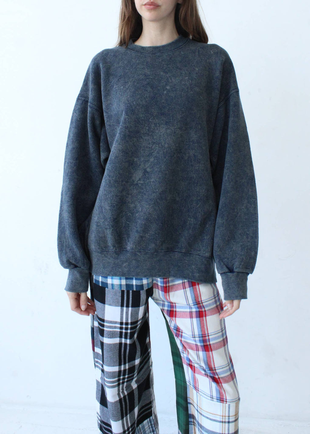 Oversized Washed Crewneck Sweatshirt