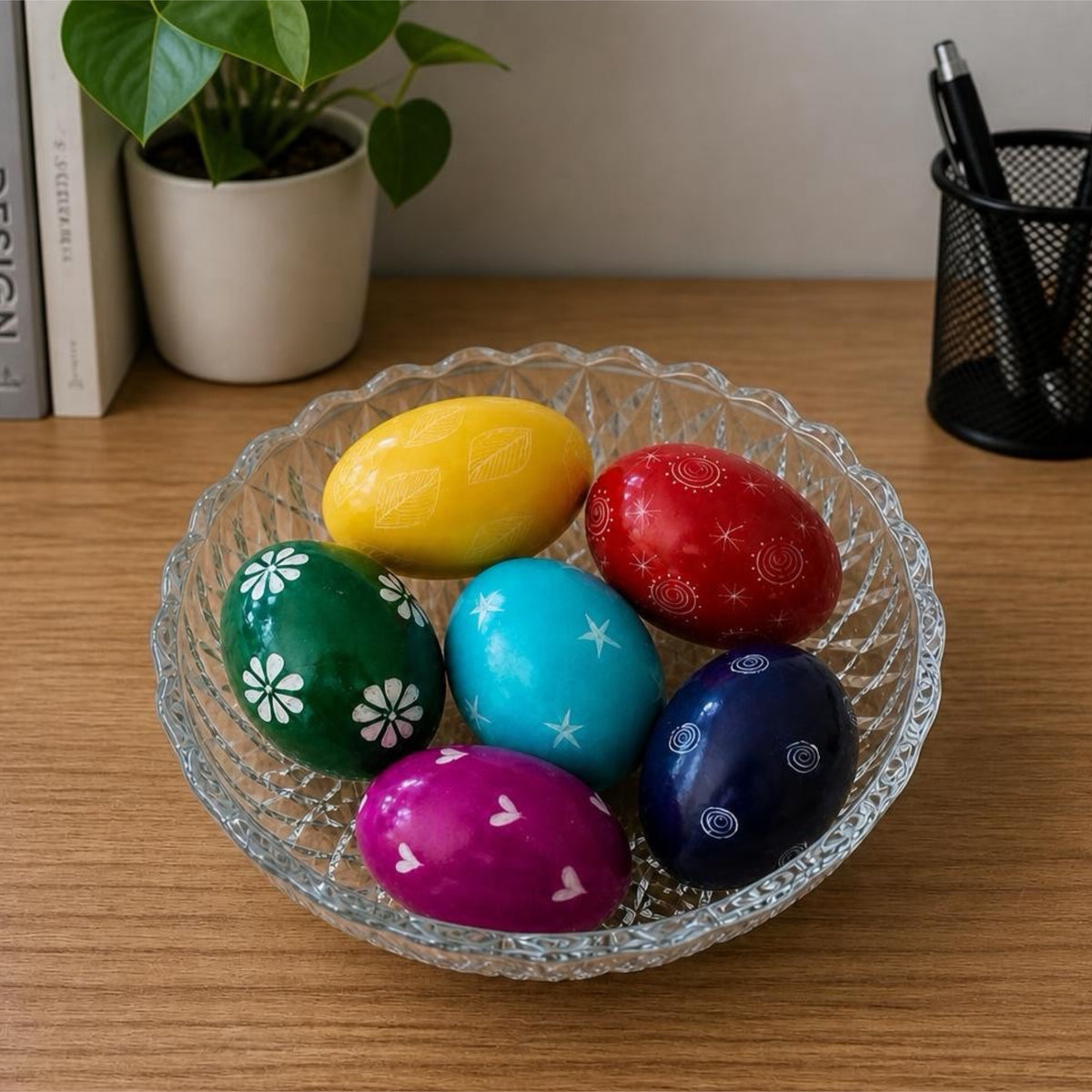 Colorful Etched Eggs