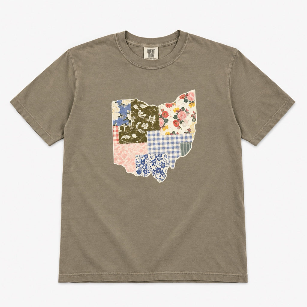 Quilted Patchwork Ohio Short Sleeve Tee