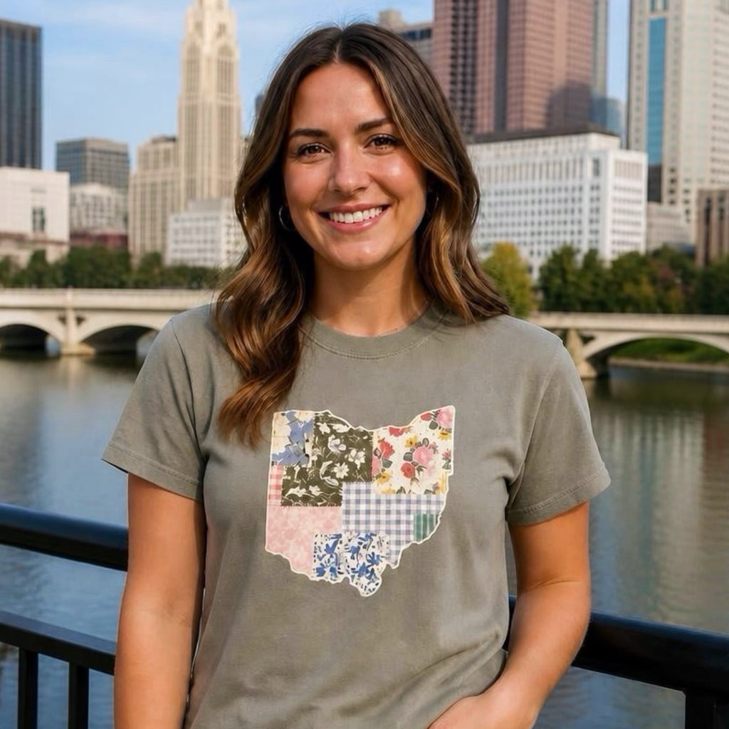 Quilted Patchwork Ohio Short Sleeve Tee
