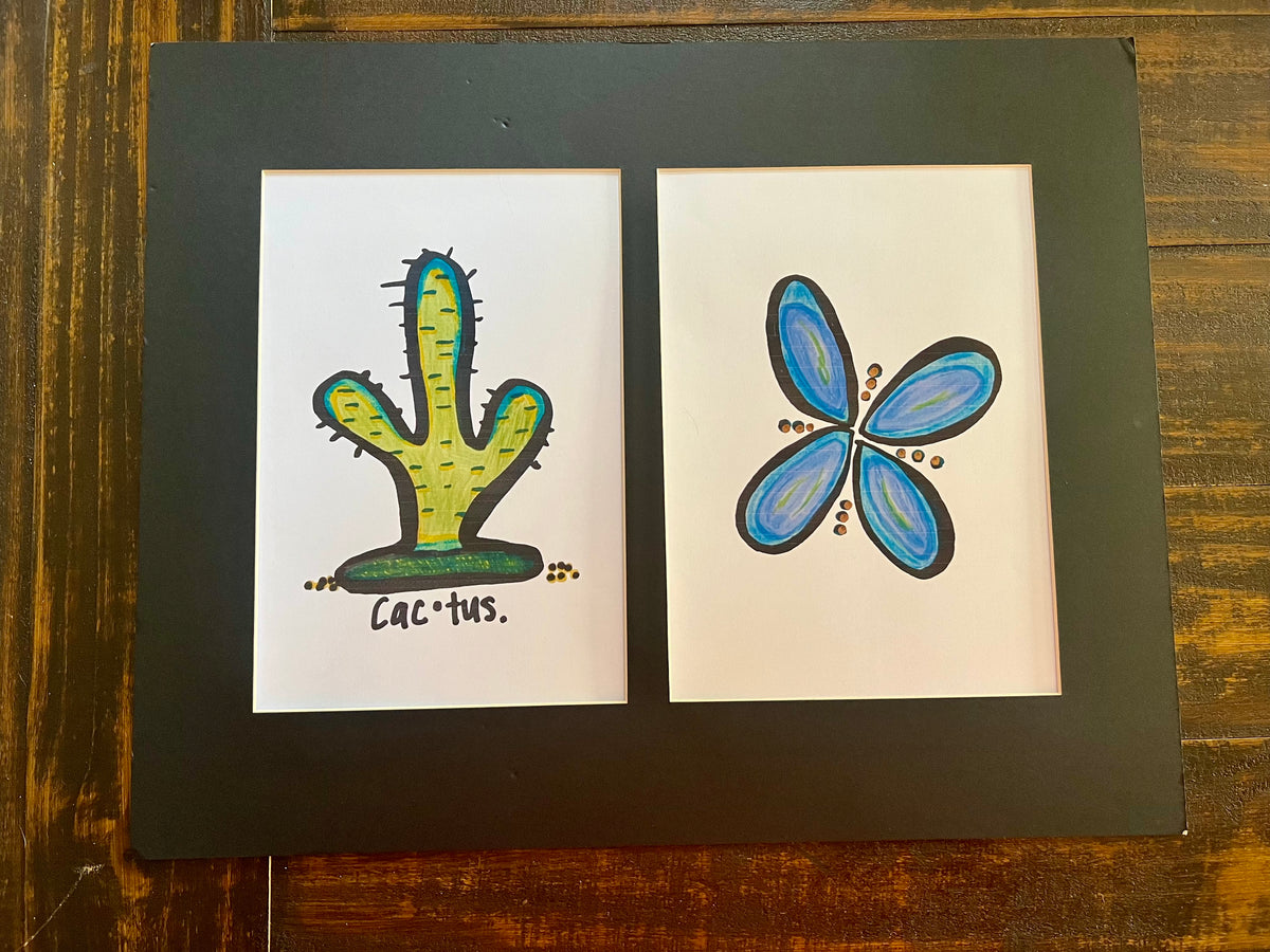 Friendly Cactus and Bloom Today, Now - Combination print