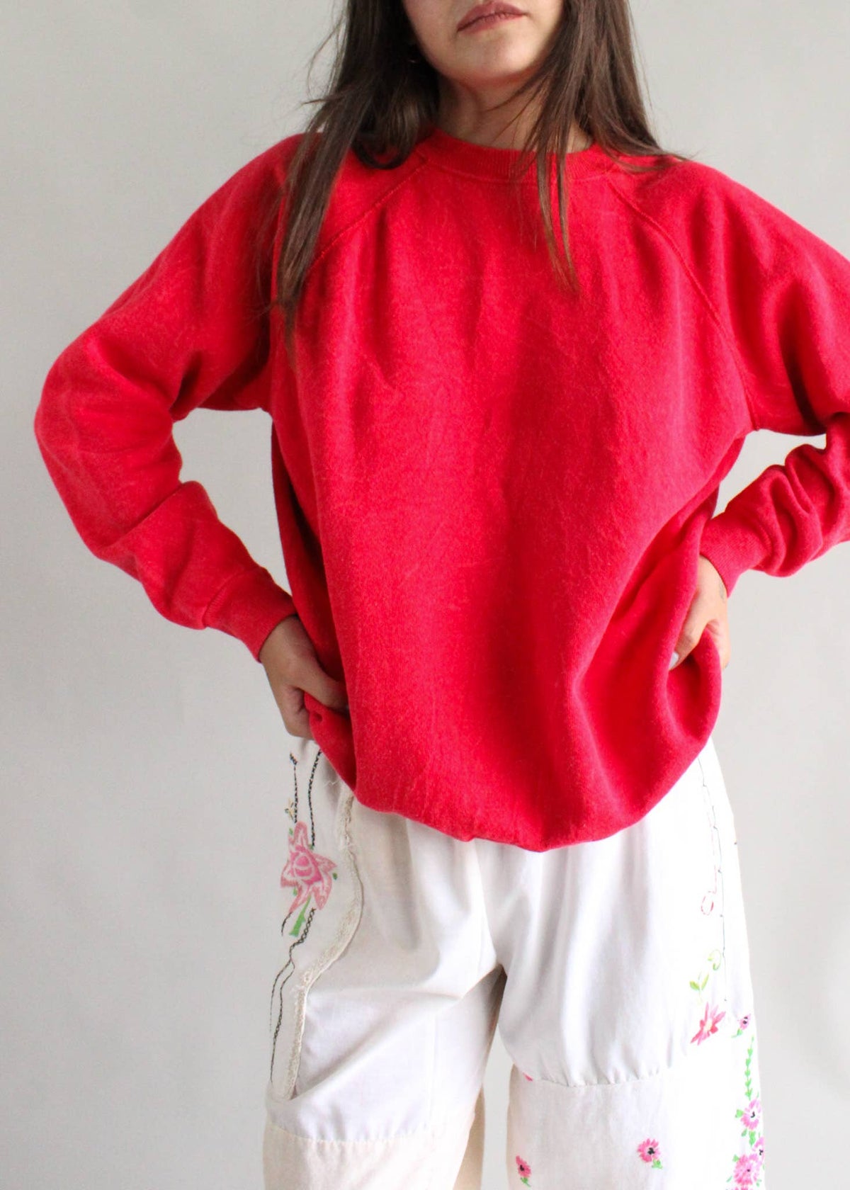 Oversized Washed Crewneck Sweatshirt